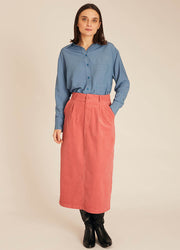 THIN CORDUROY SKIRT PINK