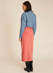 THIN CORDUROY SKIRT PINK