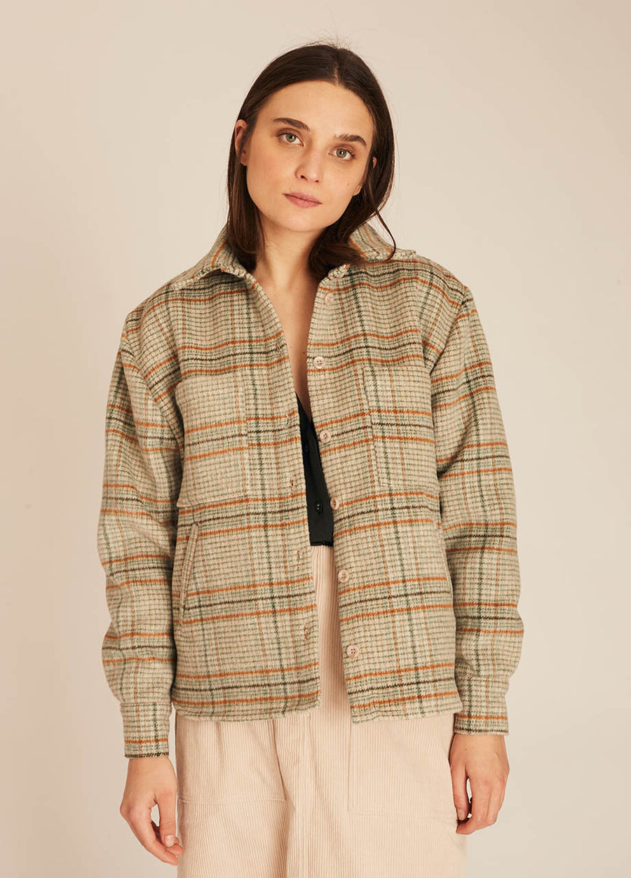 WINTER SQUARES OVERSHIRT GREEN