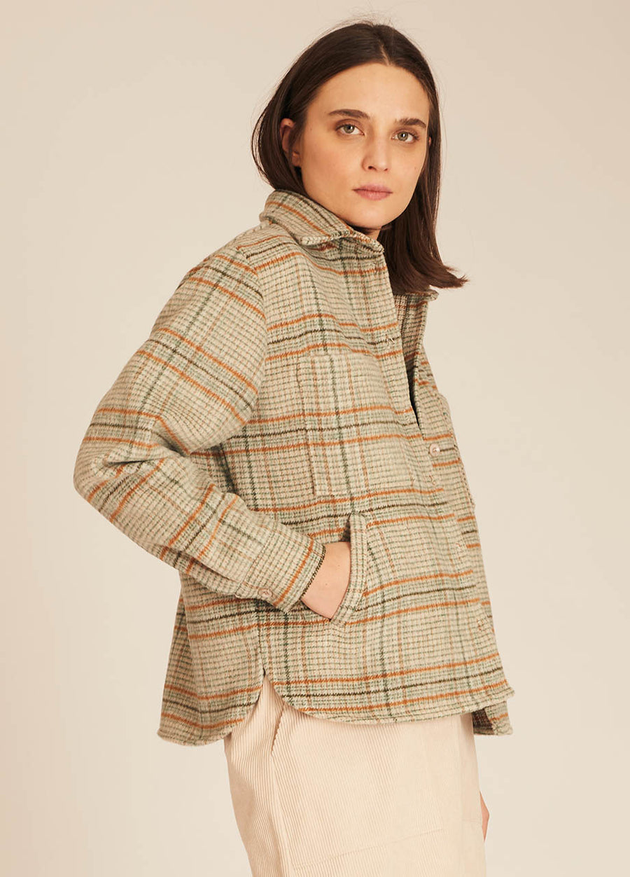 WINTER SQUARES OVERSHIRT GREEN