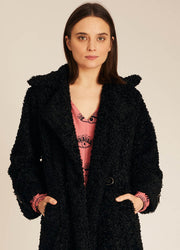 VEGAN SHEEPSKIN COAT BLACK