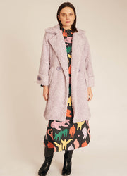 VEGAN SHEEPSKIN COAT LILAC