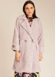 VEGAN SHEEPSKIN COAT LILAC