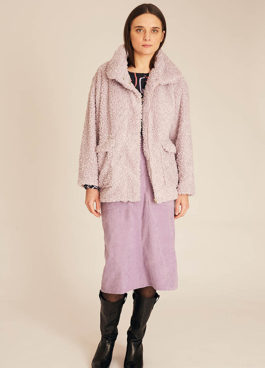 VEGAN SHEEPSKIN JACKET LILAC