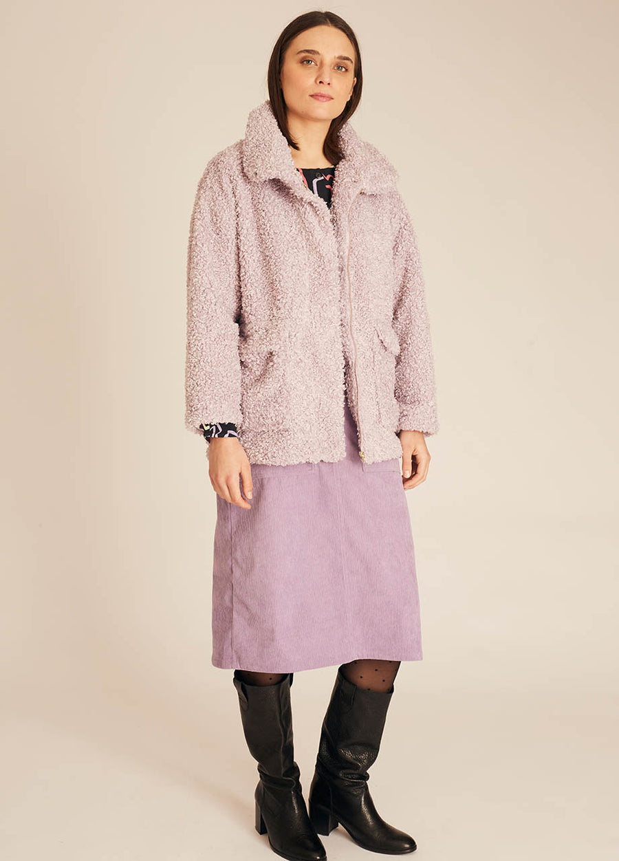 VEGAN SHEEPSKIN JACKET LILAC