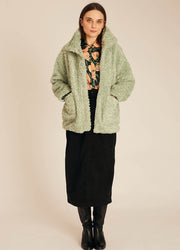 VEGAN SHEEPSKIN JACKET GREEN