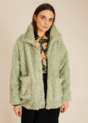 VEGAN SHEEPSKIN JACKET GREEN