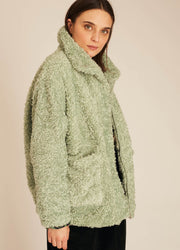 VEGAN SHEEPSKIN JACKET GREEN