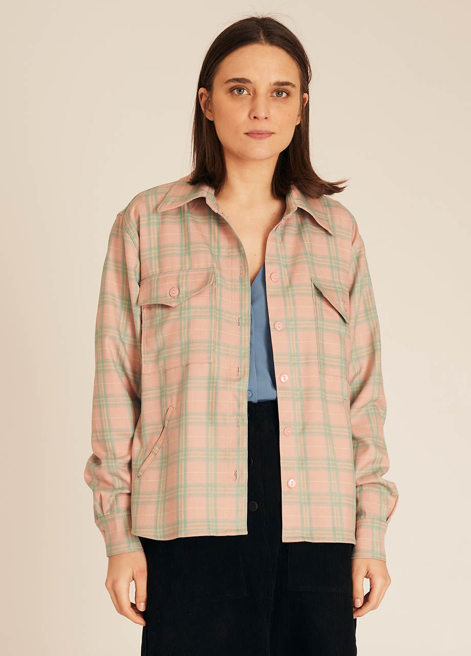 SQUARES OVERSHIRT NUDE