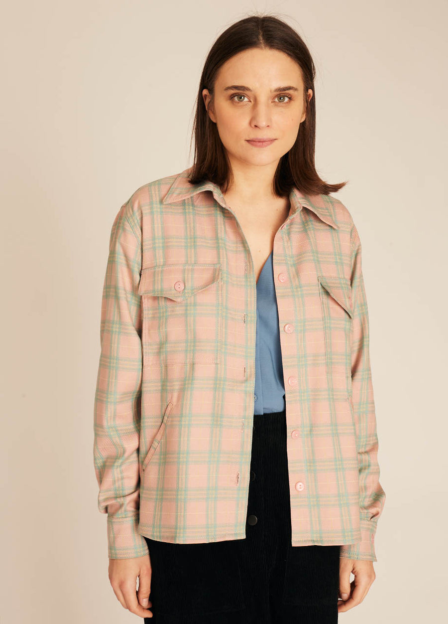 SQUARES OVERSHIRT NUDE