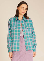 SQUARES OVERSHIRT TURQUOISE