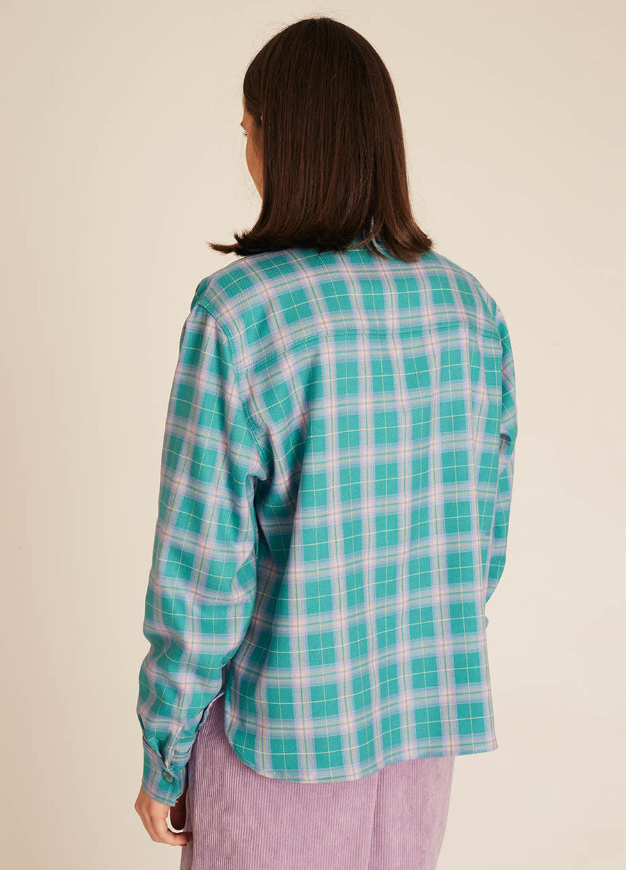 SQUARES OVERSHIRT TURQUOISE