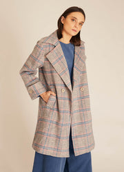 CAPPOTTO INVERNALE A QUADRETTI BLU