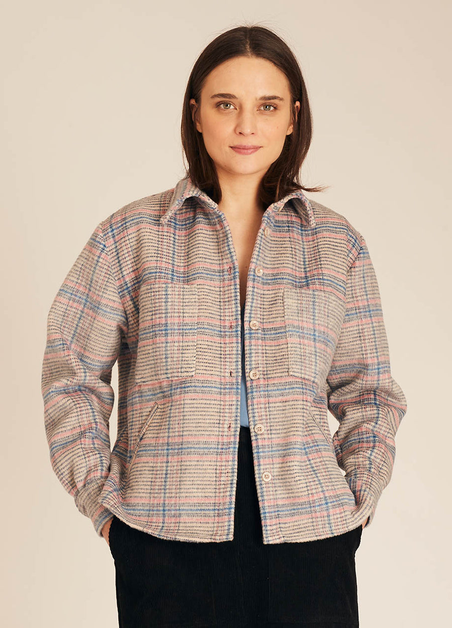 WINTER SQUARES OVERSHIRT BLUE