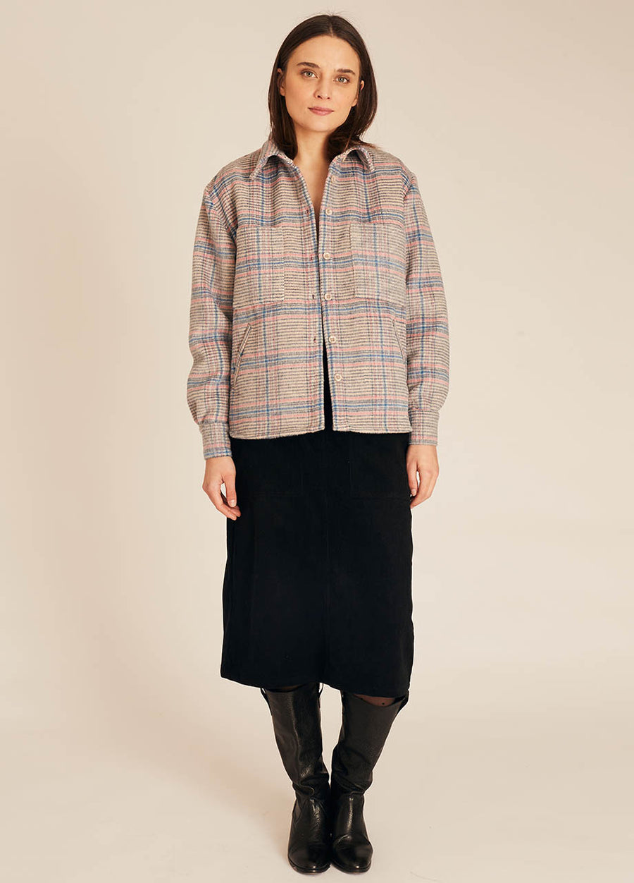 WINTER SQUARES OVERSHIRT BLUE