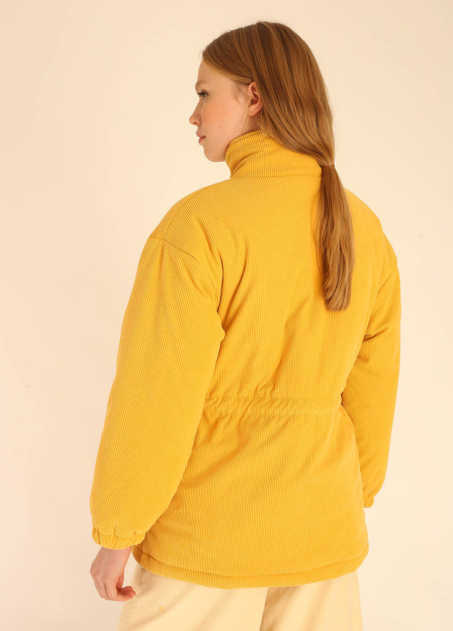 CAPPOTTO IN VELLUTO CON ZIP GIALLO