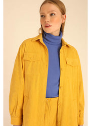 CORDUROY LONG OVERSHIRT YELLOW