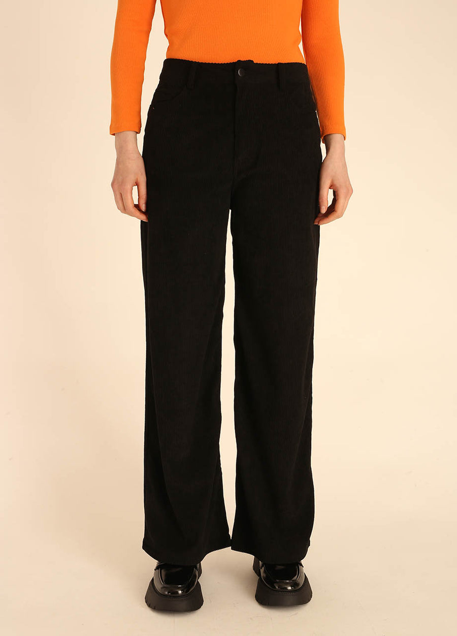 CORDUROY LONG TROUSERS BLACK