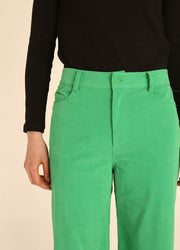 PANTALONE LUNGO IN VELLUTO VERDE