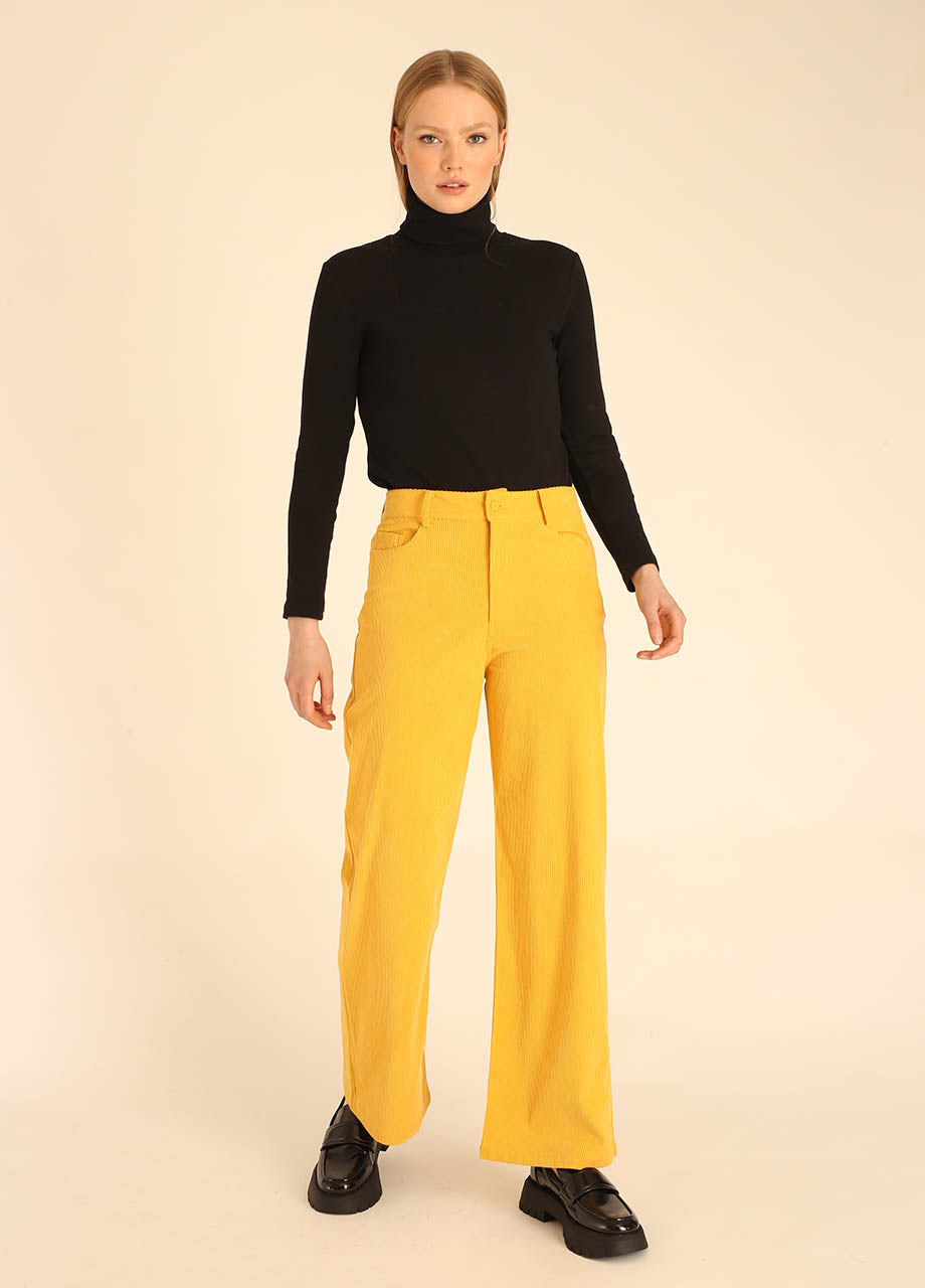 CORDUROY LONG TROUSERS YELLOW