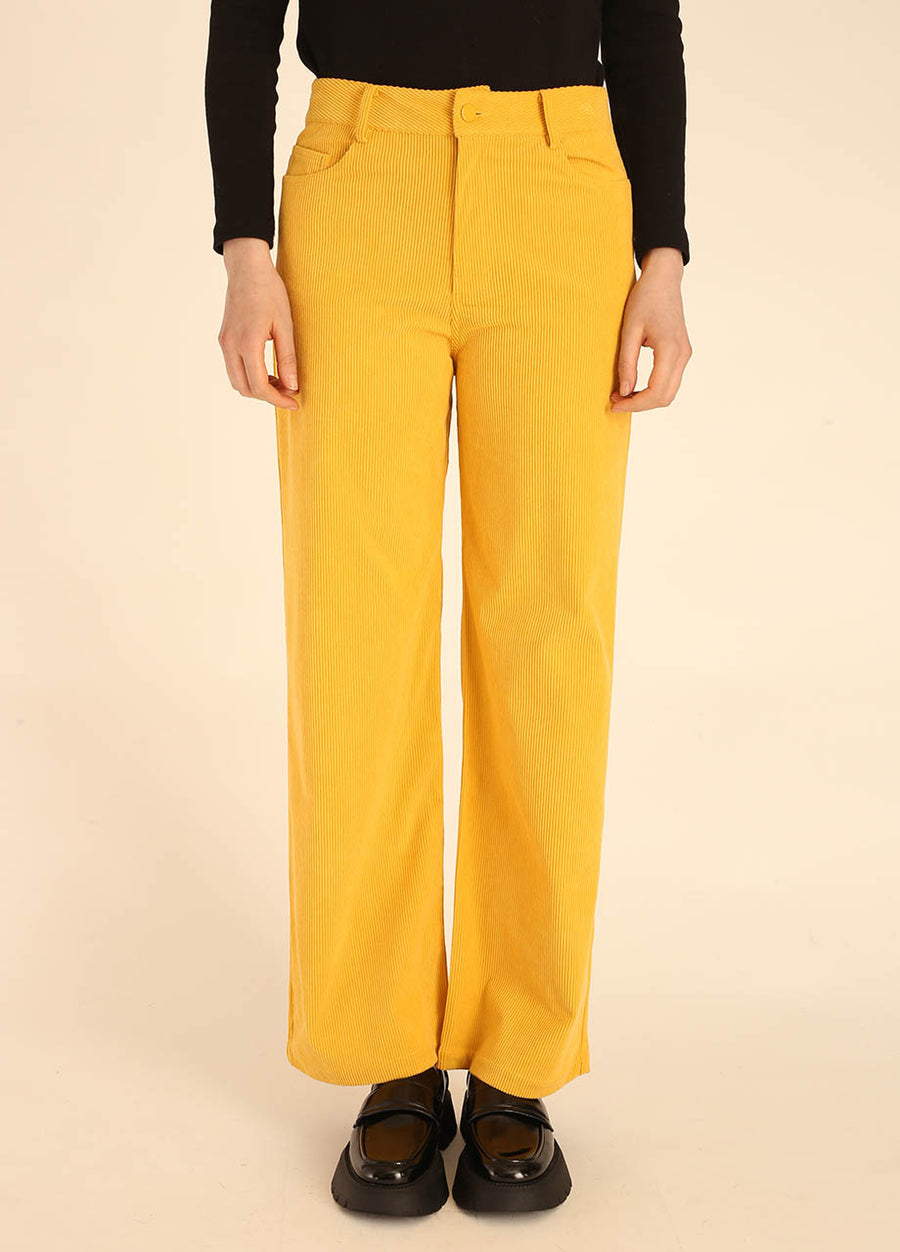 CORDUROY LONG TROUSERS YELLOW