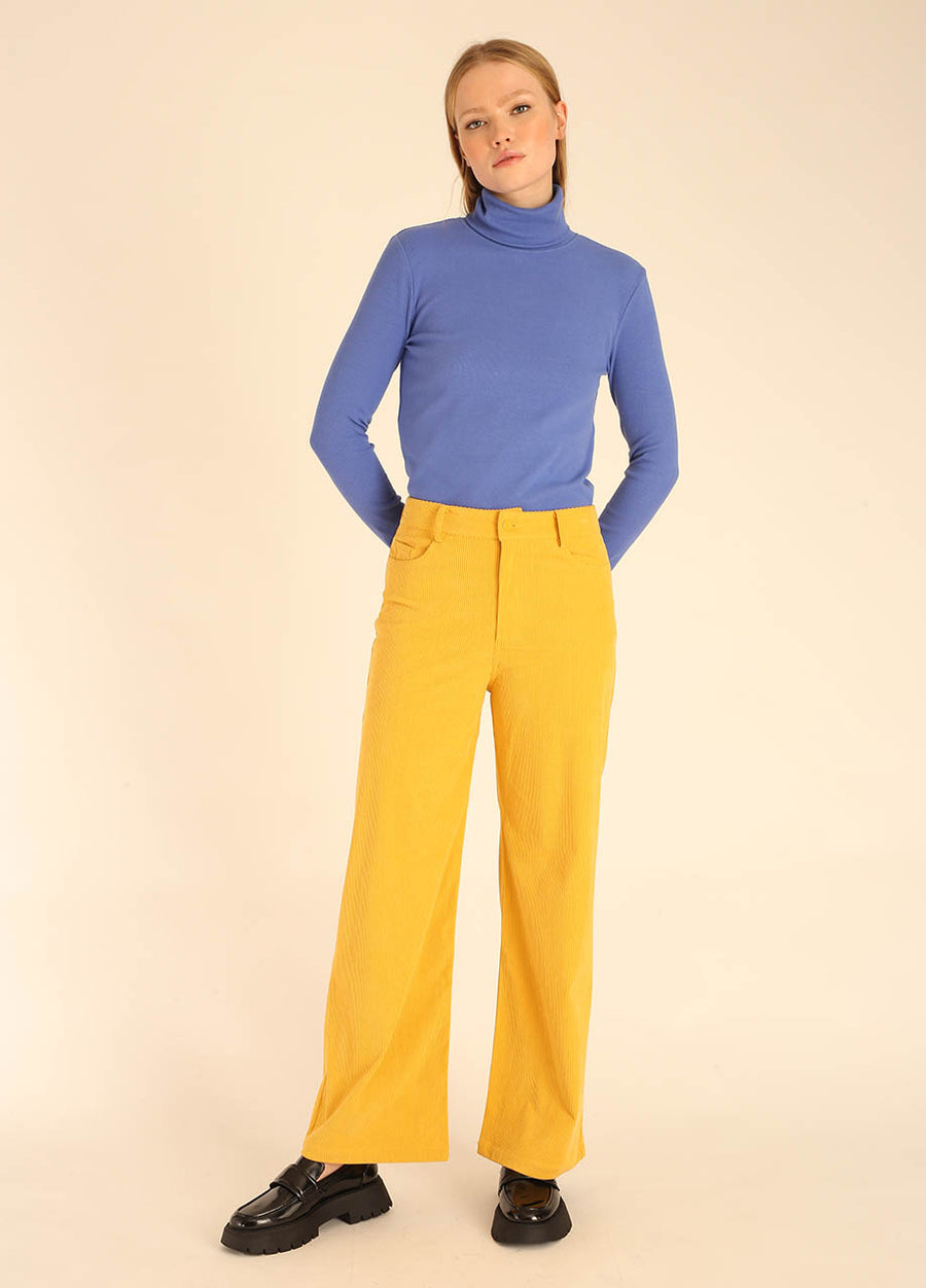 CORDUROY LONG TROUSERS YELLOW