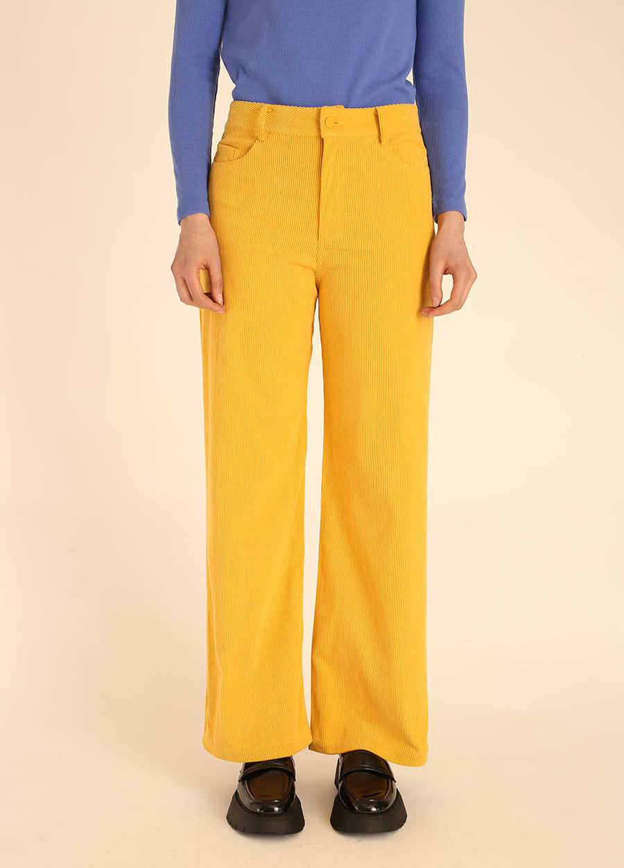 CORDUROY LONG TROUSERS YELLOW