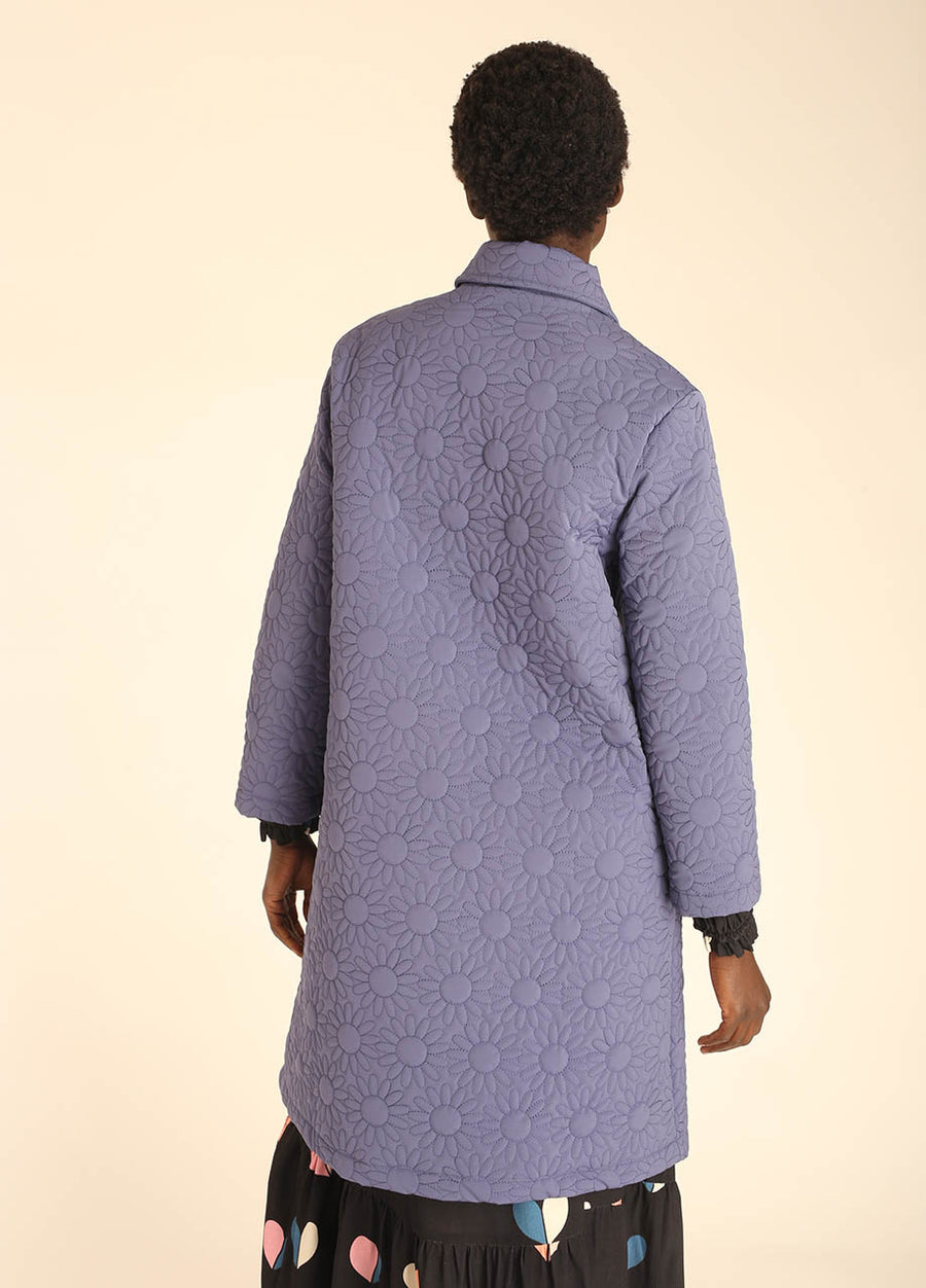 COAT DAISY EMBR INDIGO