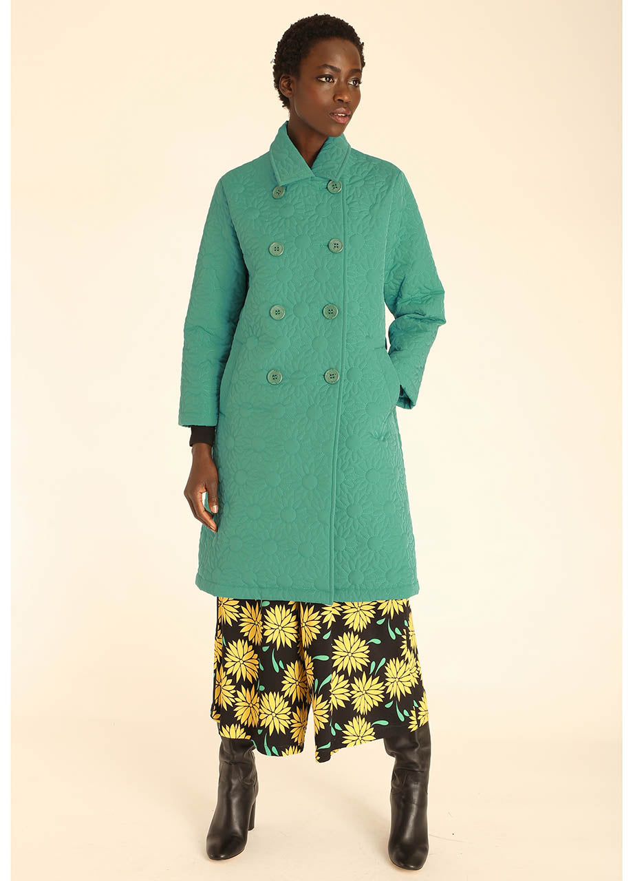 COAT DAISY EMBR GREEN