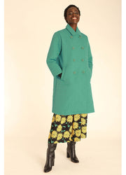 COAT DAISY EMBR GREEN