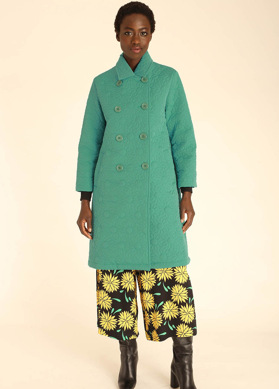 COAT DAISY EMBR GREEN