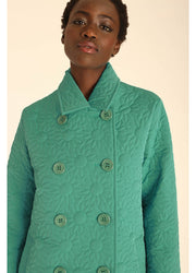 COAT DAISY EMBR GREEN