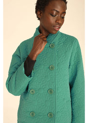 COAT DAISY EMBR GREEN