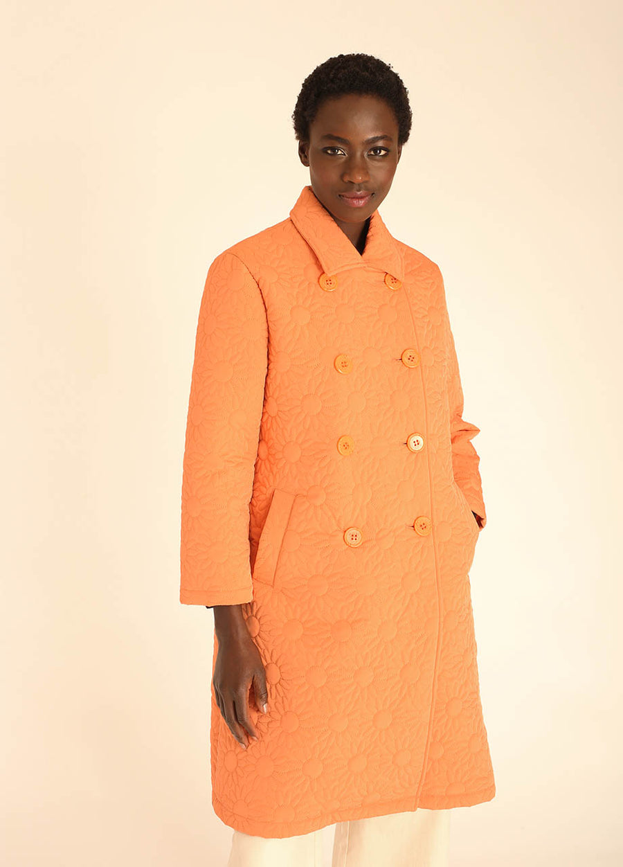 COAT DAISY EMBR PEACH