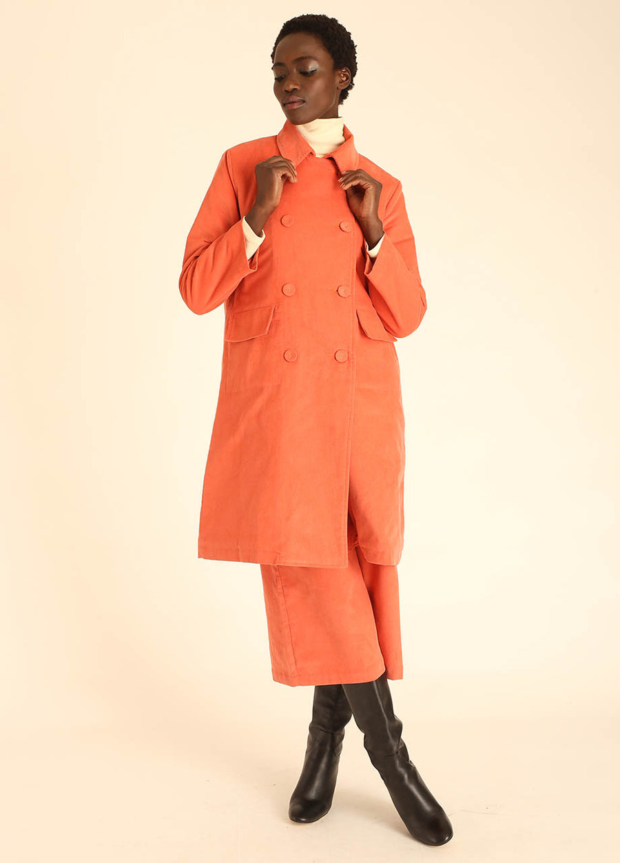 COAT CORDUROY PEACH