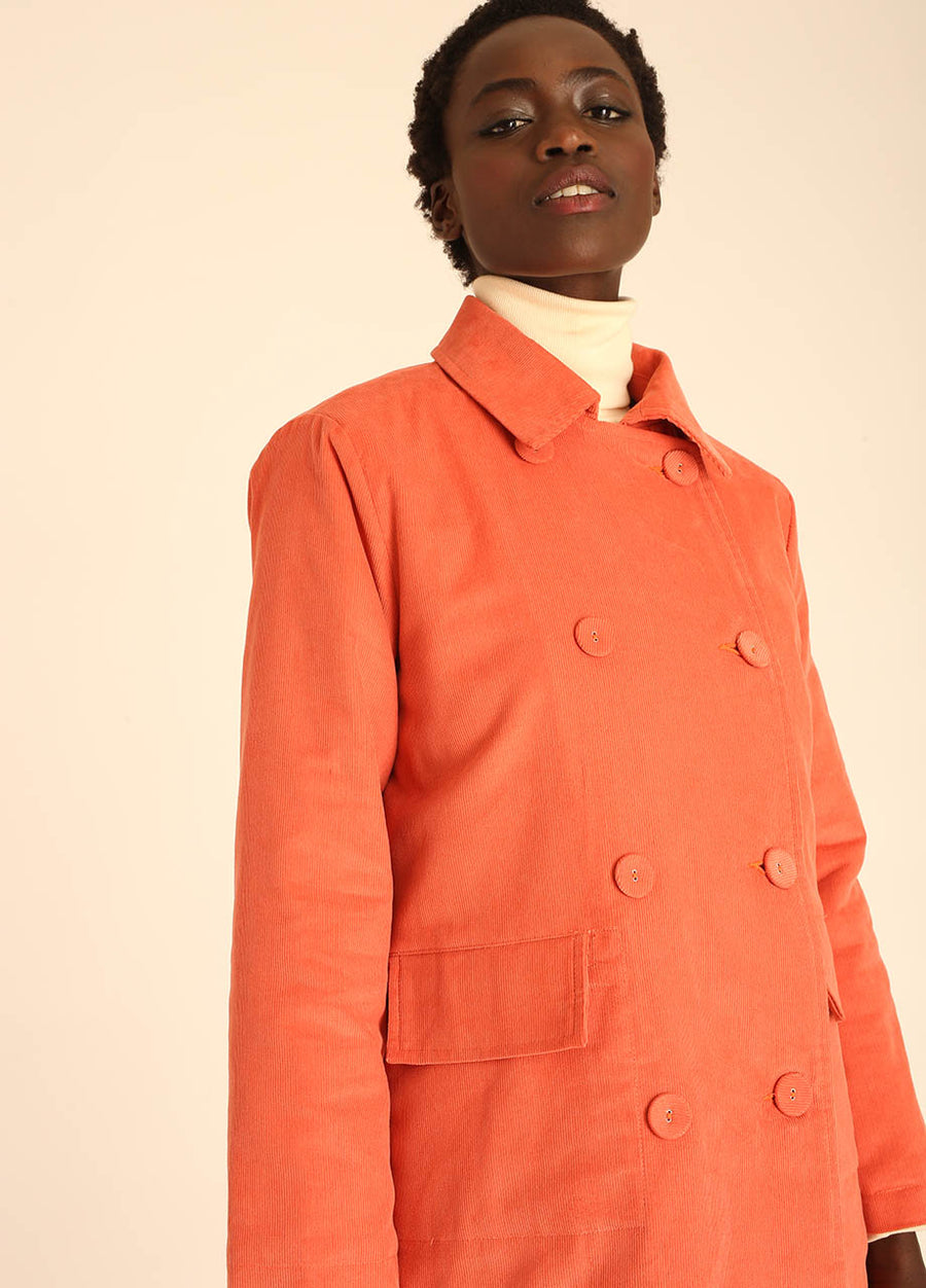 COAT CORDUROY PEACH