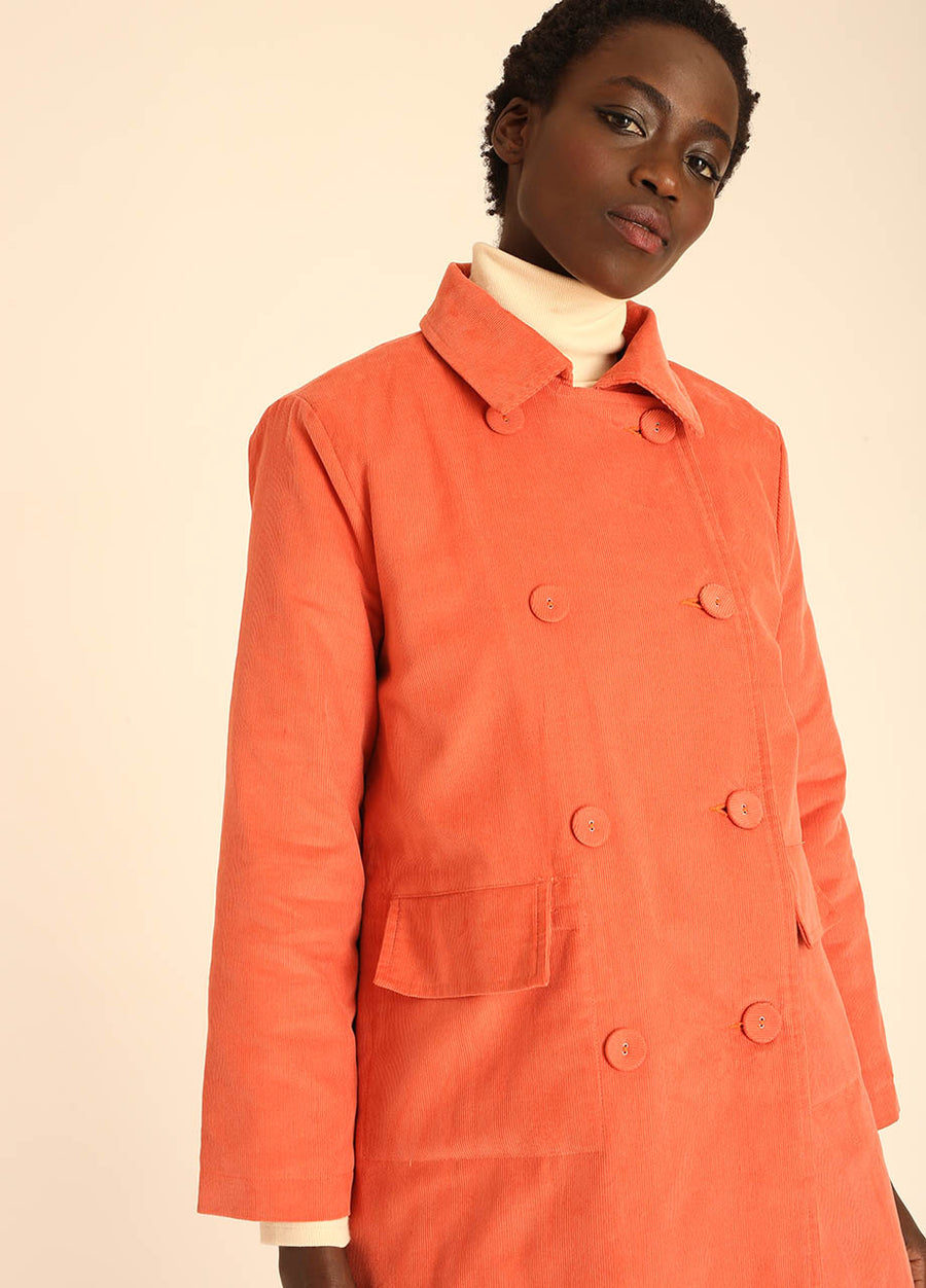 COAT CORDUROY PEACH