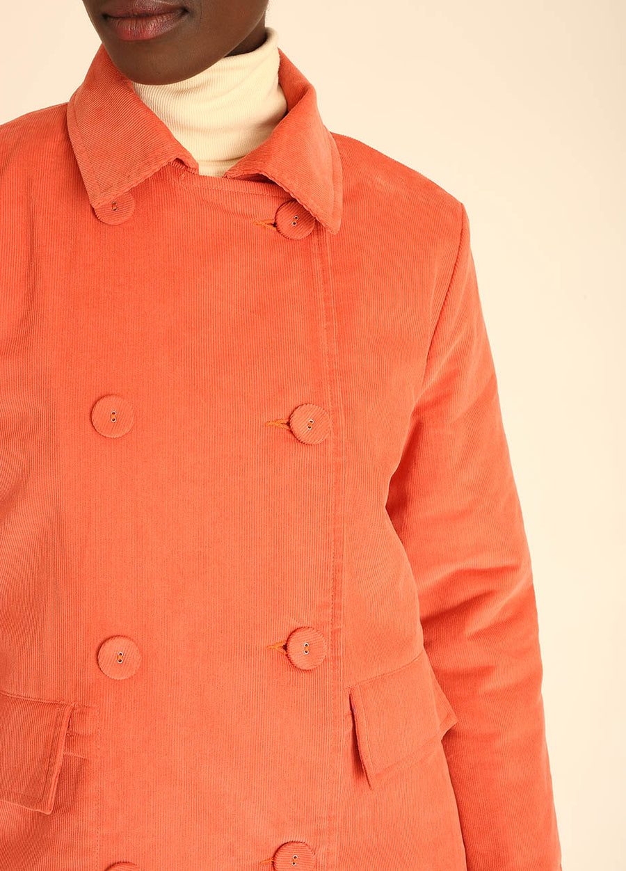 COAT CORDUROY PEACH