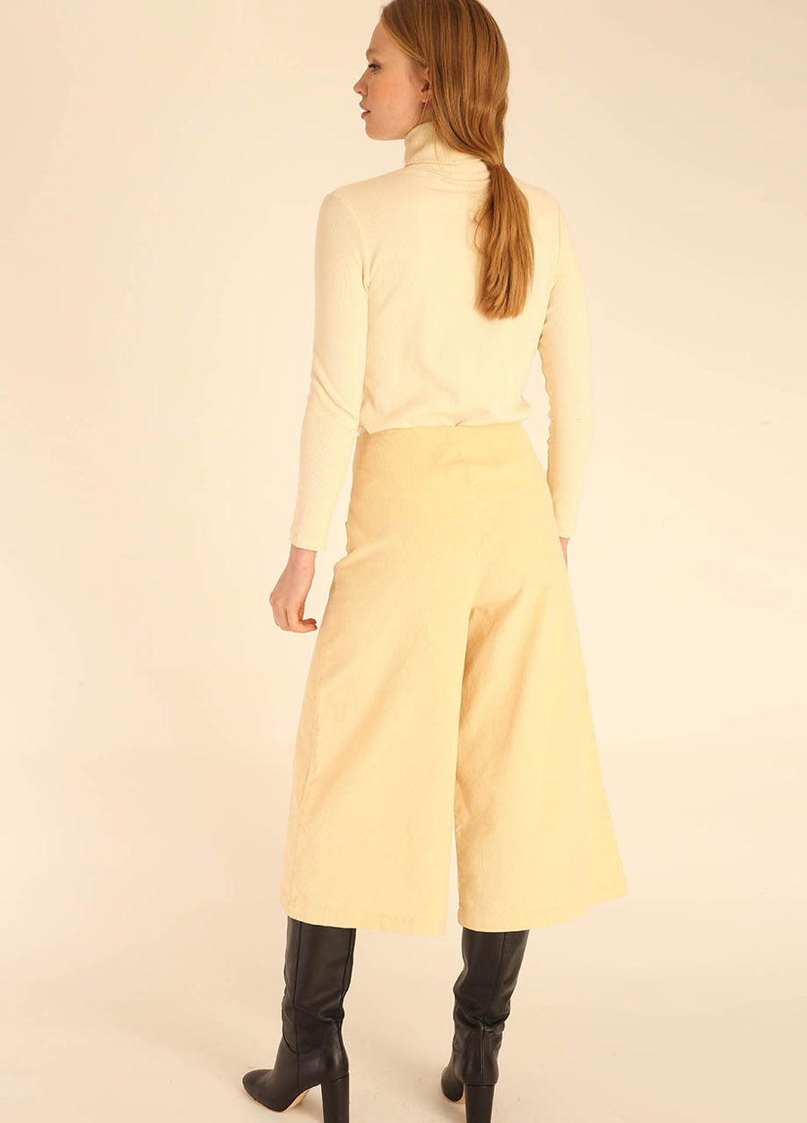 BEIGE CORDUROY CULOTTE