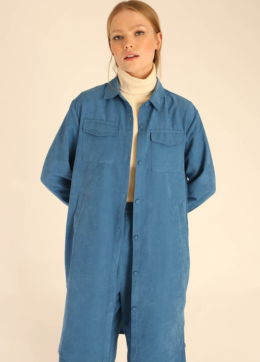 LONG OVERSHIRT BLUE