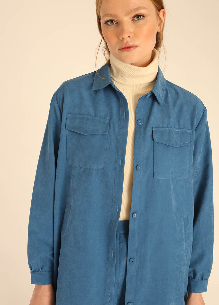 LONG OVERSHIRT BLUE