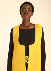 GILET LUNGO FLUFFY GIALLO