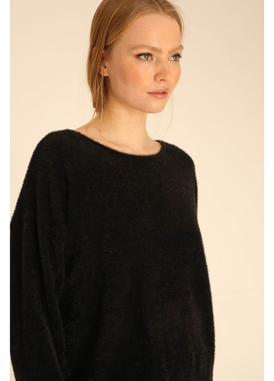 HAIRY SWEATER BLACK