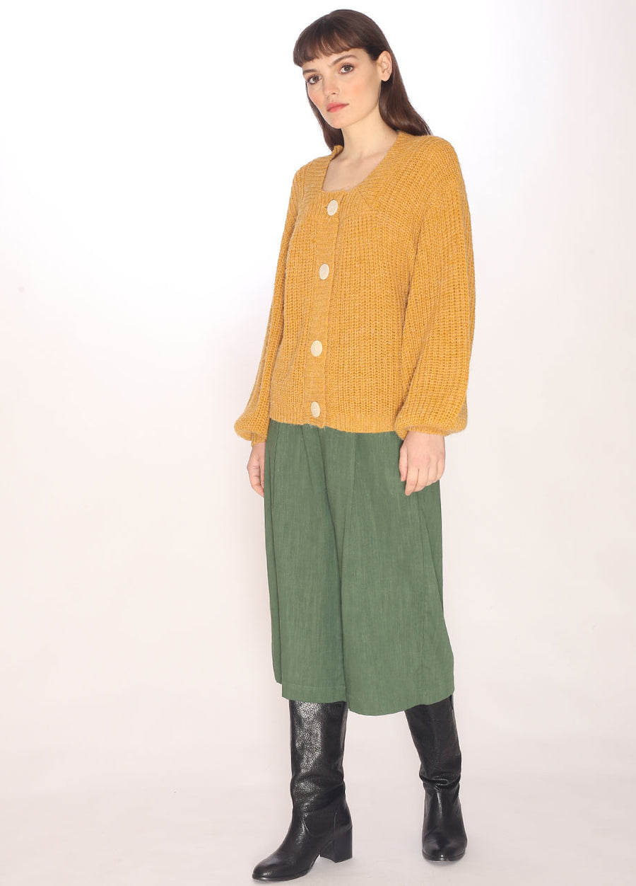 110093_SQUARE NECK CARDIGAN YELLOW