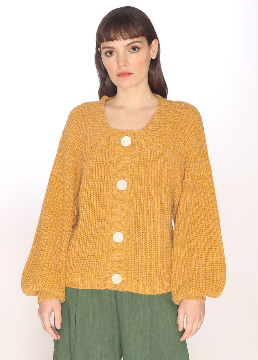 110093_SQUARE NECK CARDIGAN YELLOW