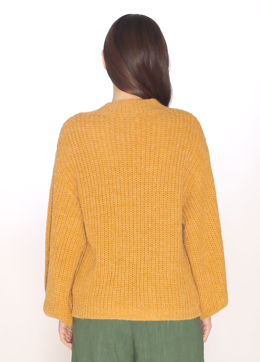 110093_SQUARE NECK CARDIGAN YELLOW