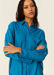 CAMICIA OVERSIZE ECOVERO BLU