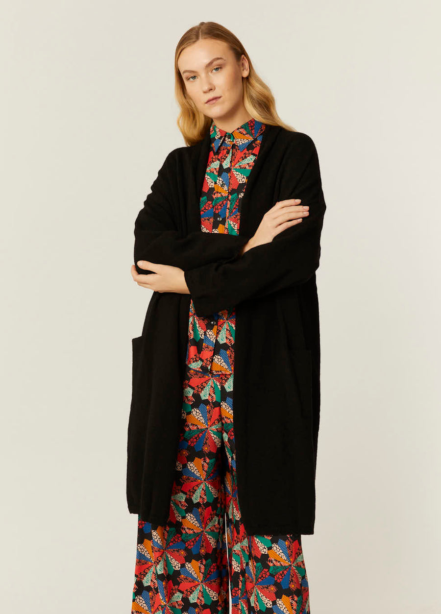 CARDIGAN IN MAGLIA FINE NERA