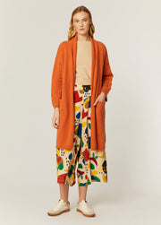 CARDIGAN IN MAGLIA FINE ARANCIO