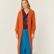 CARDIGAN IN MAGLIA FINE ARANCIO